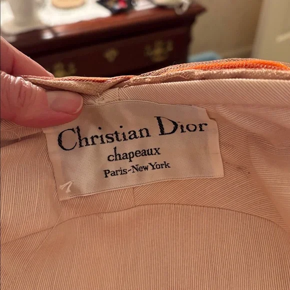 Christian Dior chapeaux with tulle & Orange, brown, and green ribbon Trim Christian Dior Chapeaux - 11 For Sale on 1stDibs | christian  main image 4